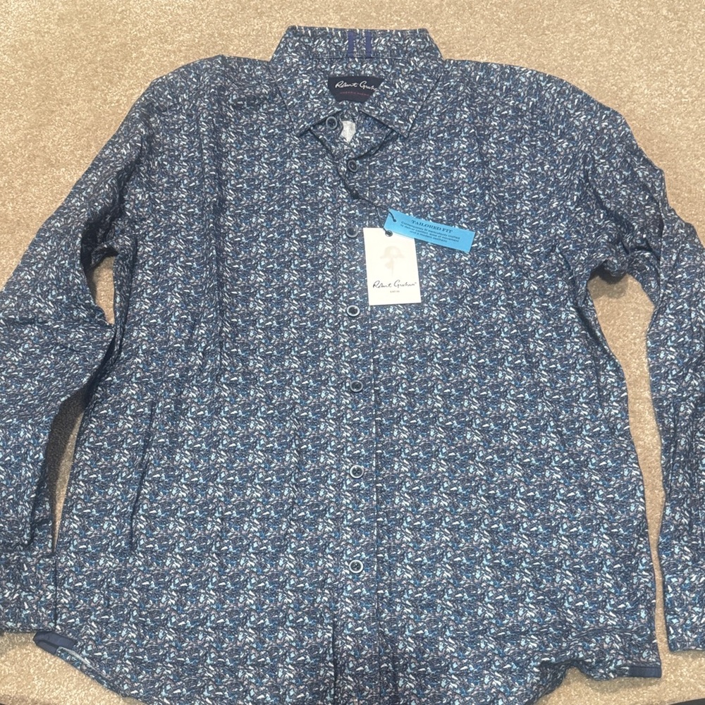 Robert graham stanley Blue  Men's Shirt